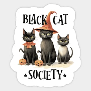 Black cat Society halloween Vintage Sticker